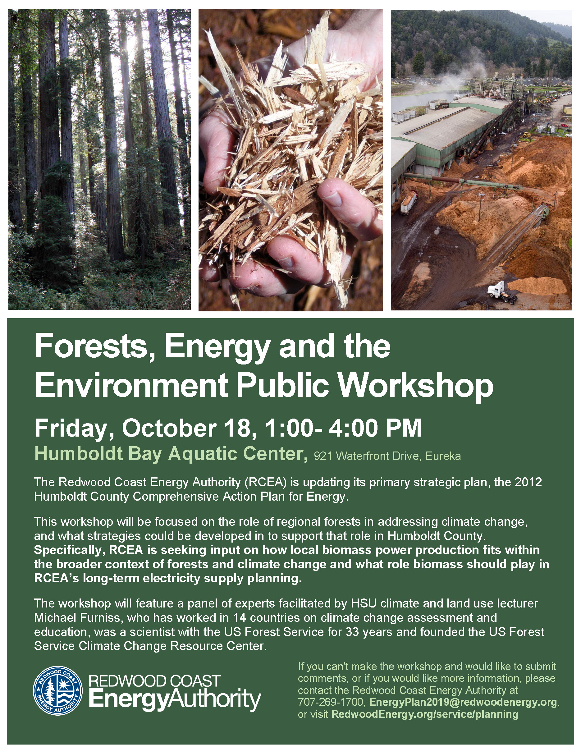 Forests Energy and the Environment Public Workshop flyer