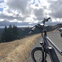 Ebike in front of a hill side