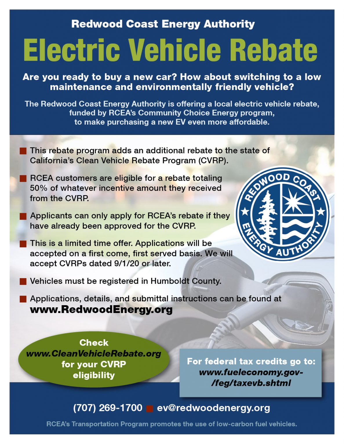 Electric Vehicle Rebate Redwood Coast Energy Authority