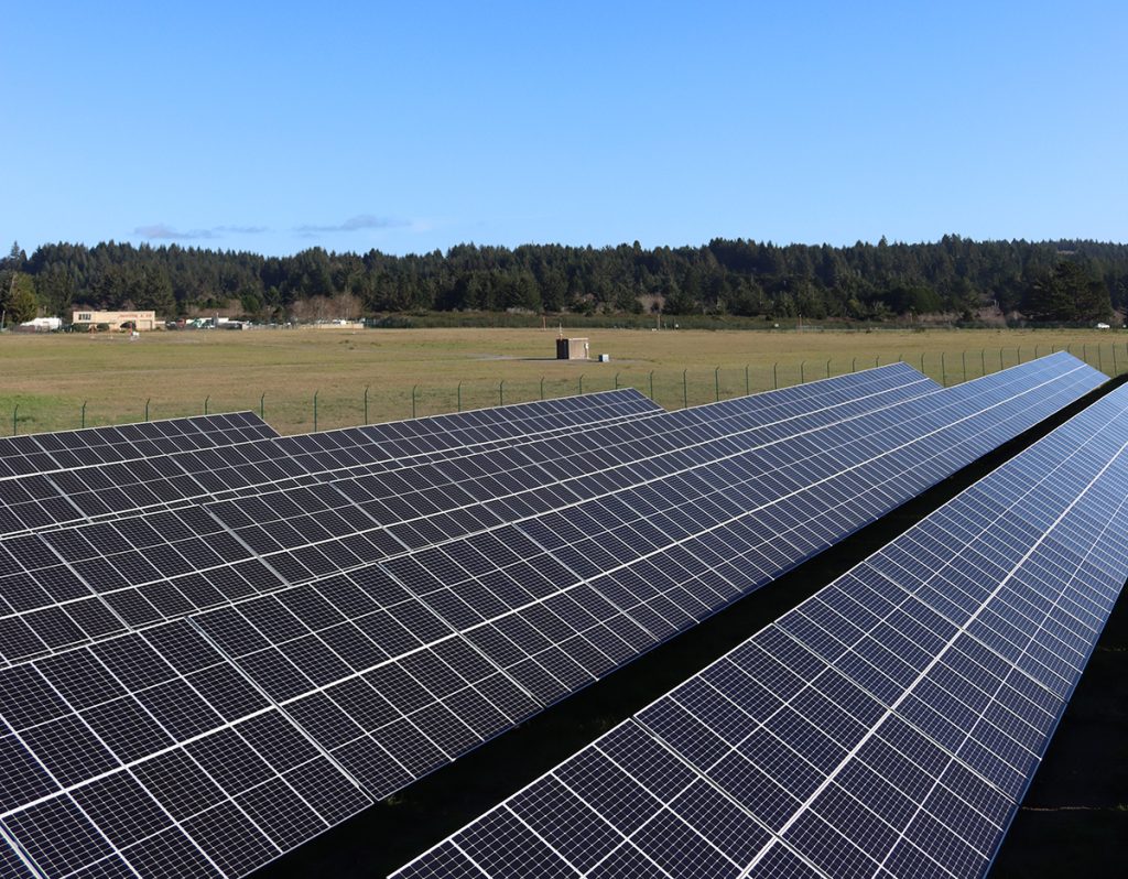 Solar panels at the Redwood Coast Airport Microgrid