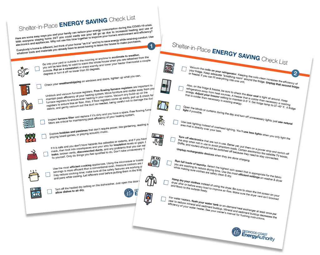 thumbnails of energy efficiency checklists